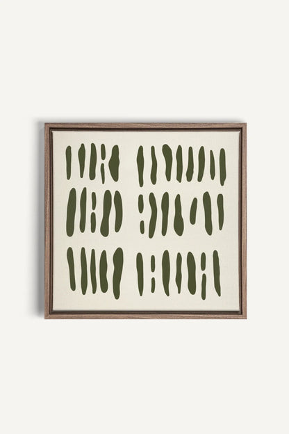 OLEKA CANVAS - FLOATING PATTERNS, Oeuvre sur toile étirée, encadré Brun Chêne