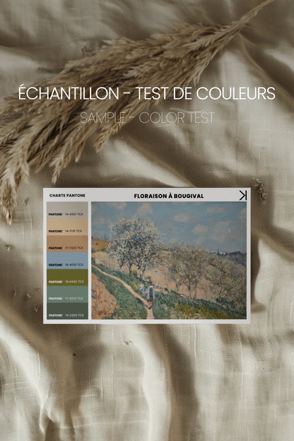 FLORAISON À BOUGIVAL, Oeuvre sur toile rigide, encadré Vintage Argent