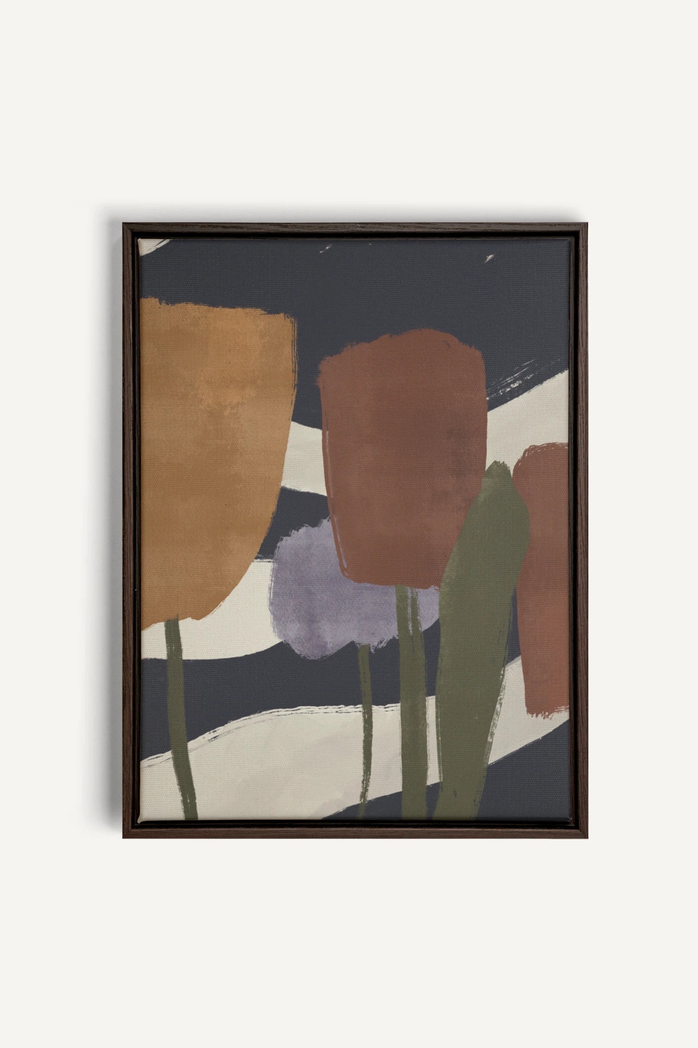 FLORAISONS, Artwork on stretched canvas, framed in Walnut Brown