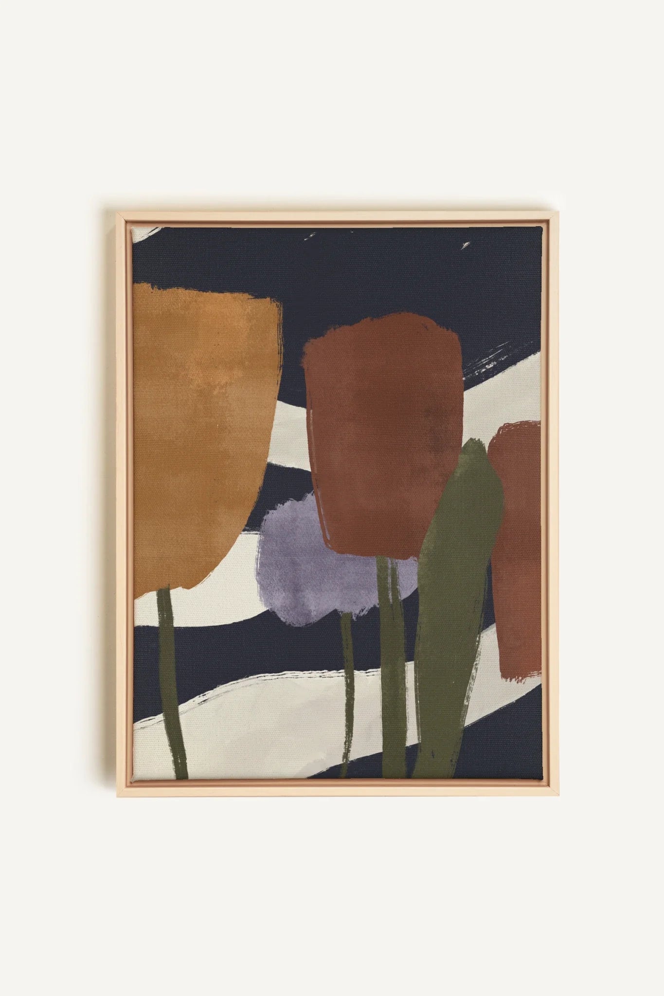 OLEKA CANVAS - FLORAISONS, Oeuvre sur toile étirée, encadré Naturel Clair