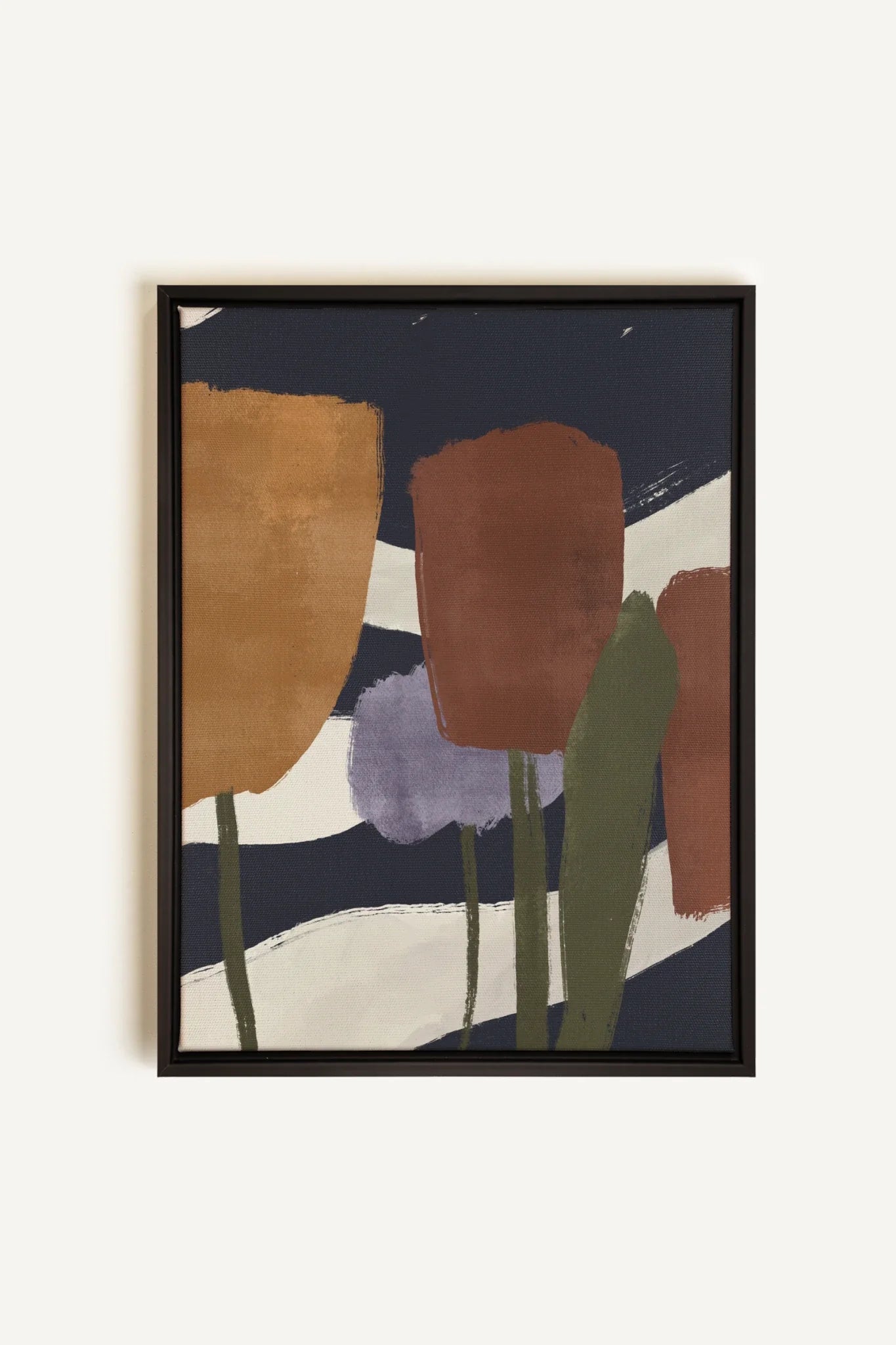 OLEKA CANVAS - FLORAISONS, Oeuvre sur toile étirée, encadré Noir