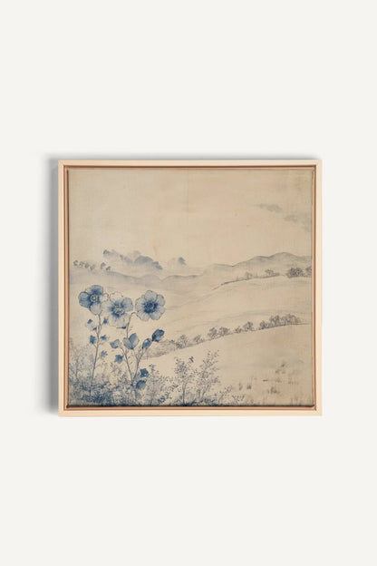 OLEKA CANVAS - FLORAL HILLS, Oeuvre sur toile étirée, encadré Naturel Clair