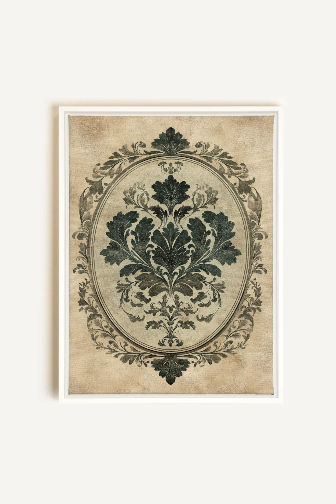 OLEKA CANVAS - FLORAL MAJESTY, Oeuvre sur toile étirée, encadré Blanc