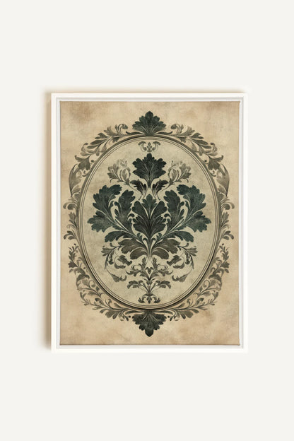 OLEKA CANVAS - FLORAL MAJESTY, Oeuvre sur toile étirée, encadré Blanc