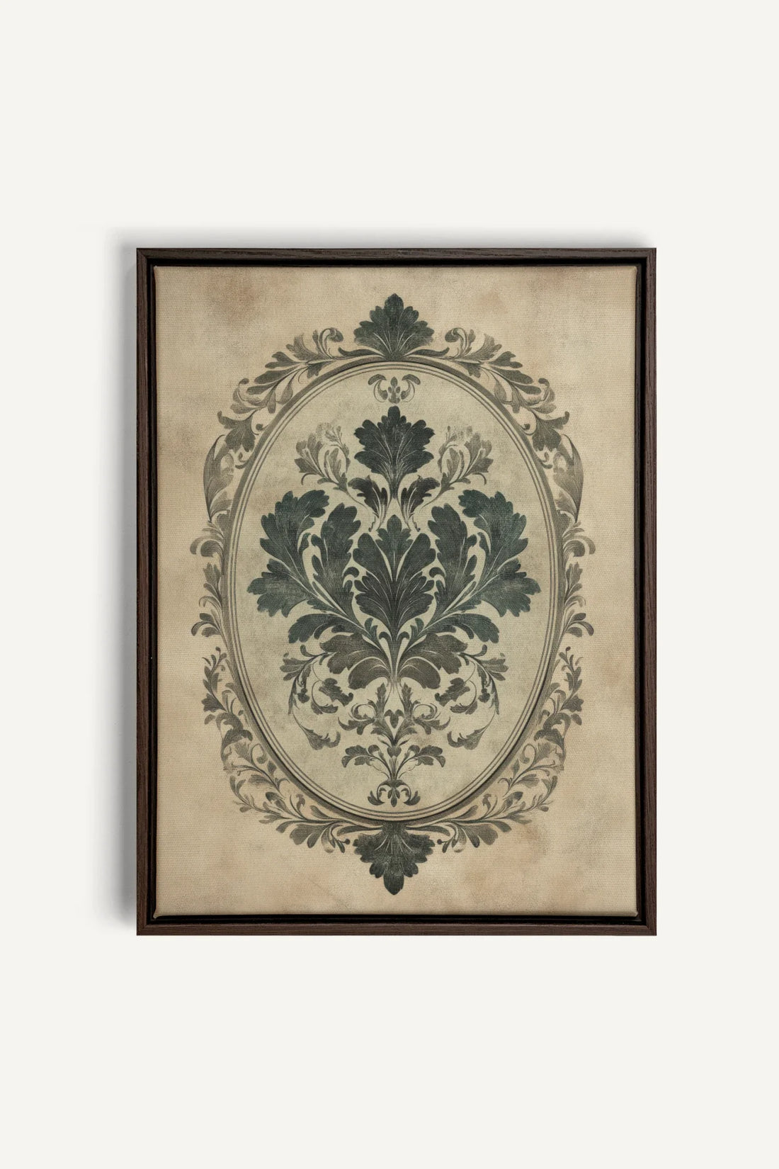 OLEKA CANVAS - FLORAL MAJESTY, Oeuvre sur toile étirée, encadré Brun Noyer