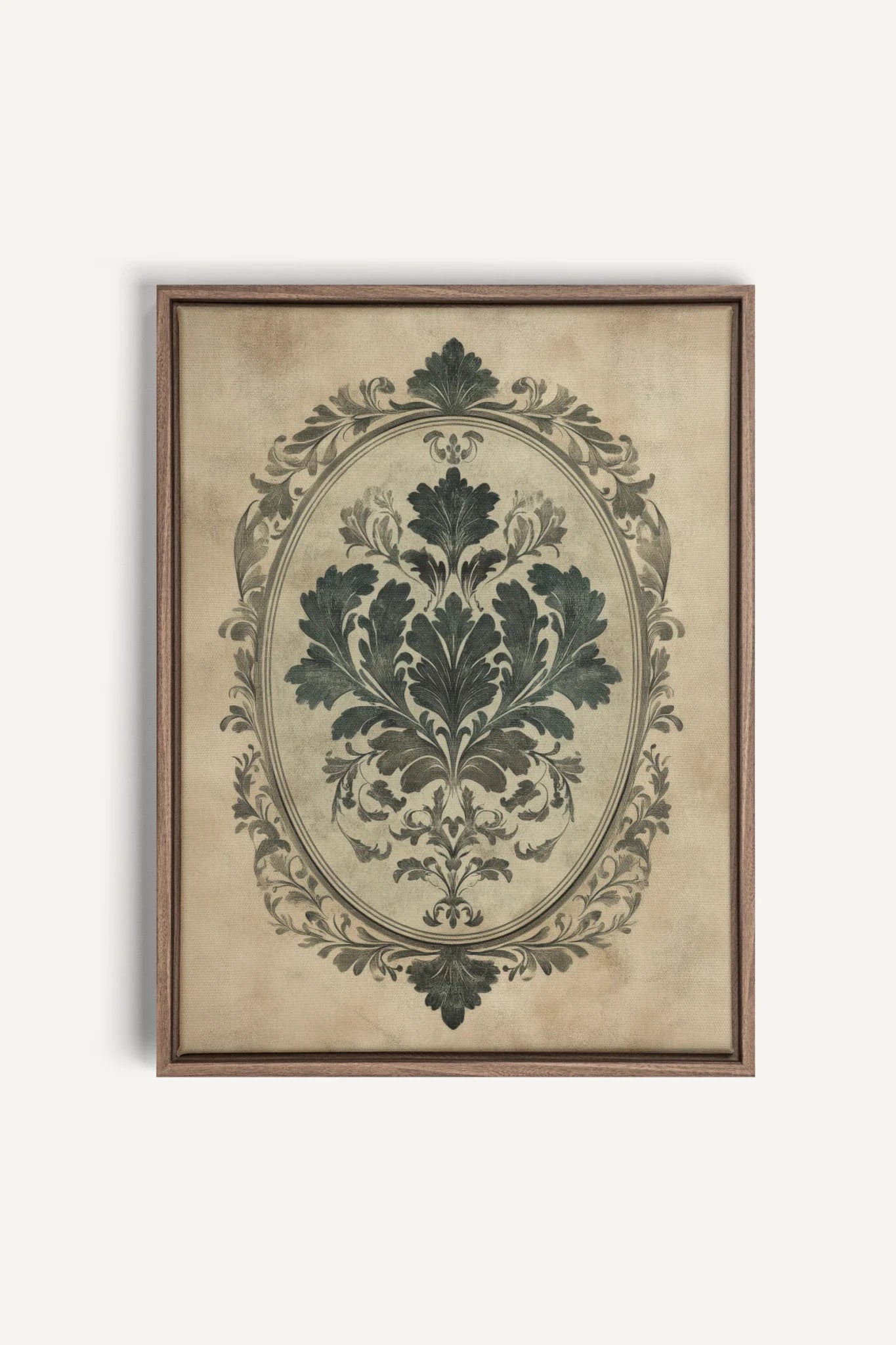 OLEKA CANVAS - FLORAL MAJESTY, Oeuvre sur toile étirée, encadré Brun Chêne