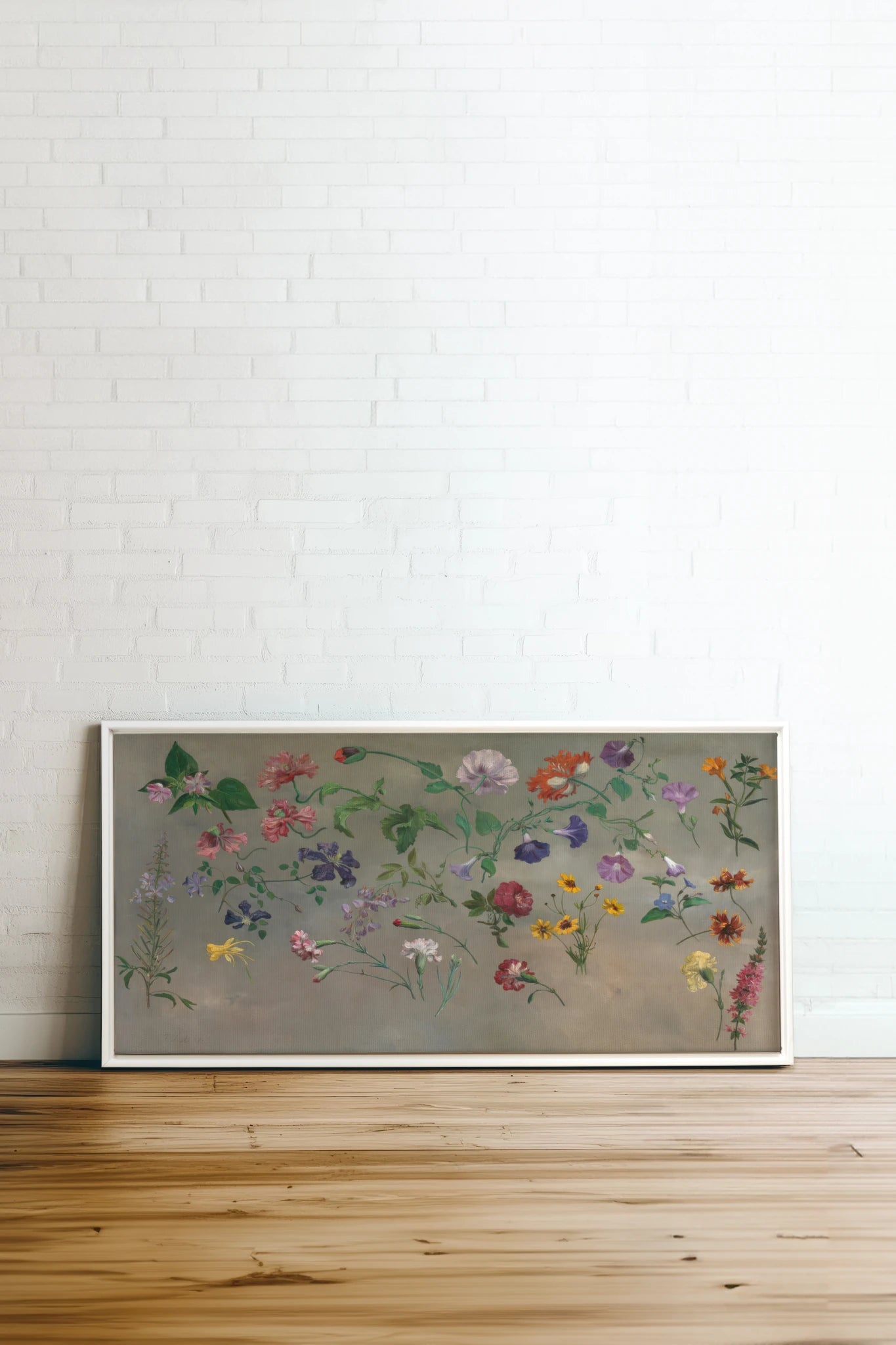 FLORAL REVERIE, Oeuvre sur toile étirée, encadré Blanc