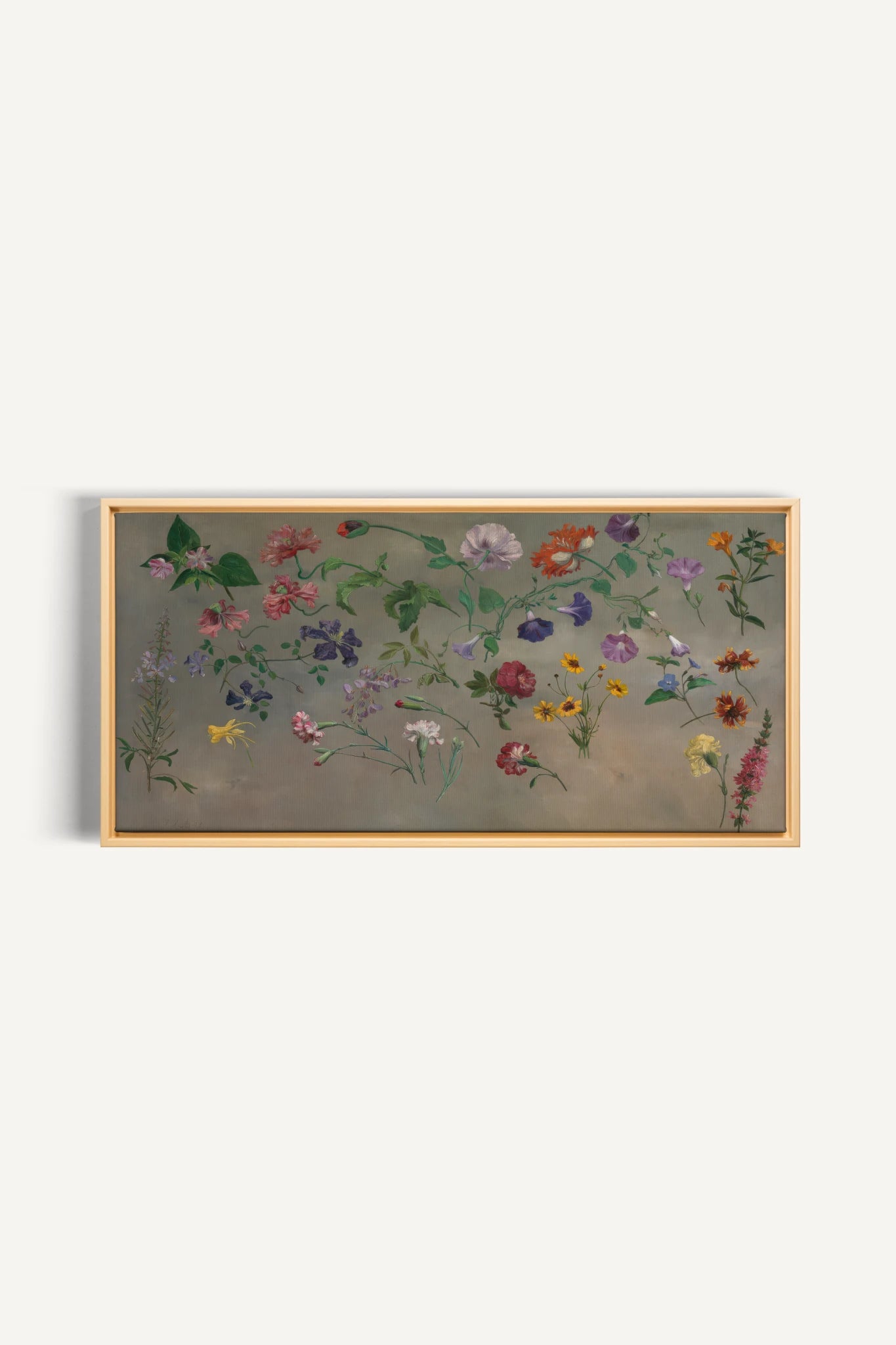 FLORAL REVERIE, Oeuvre sur toile étirée, encadré Naturel Clair