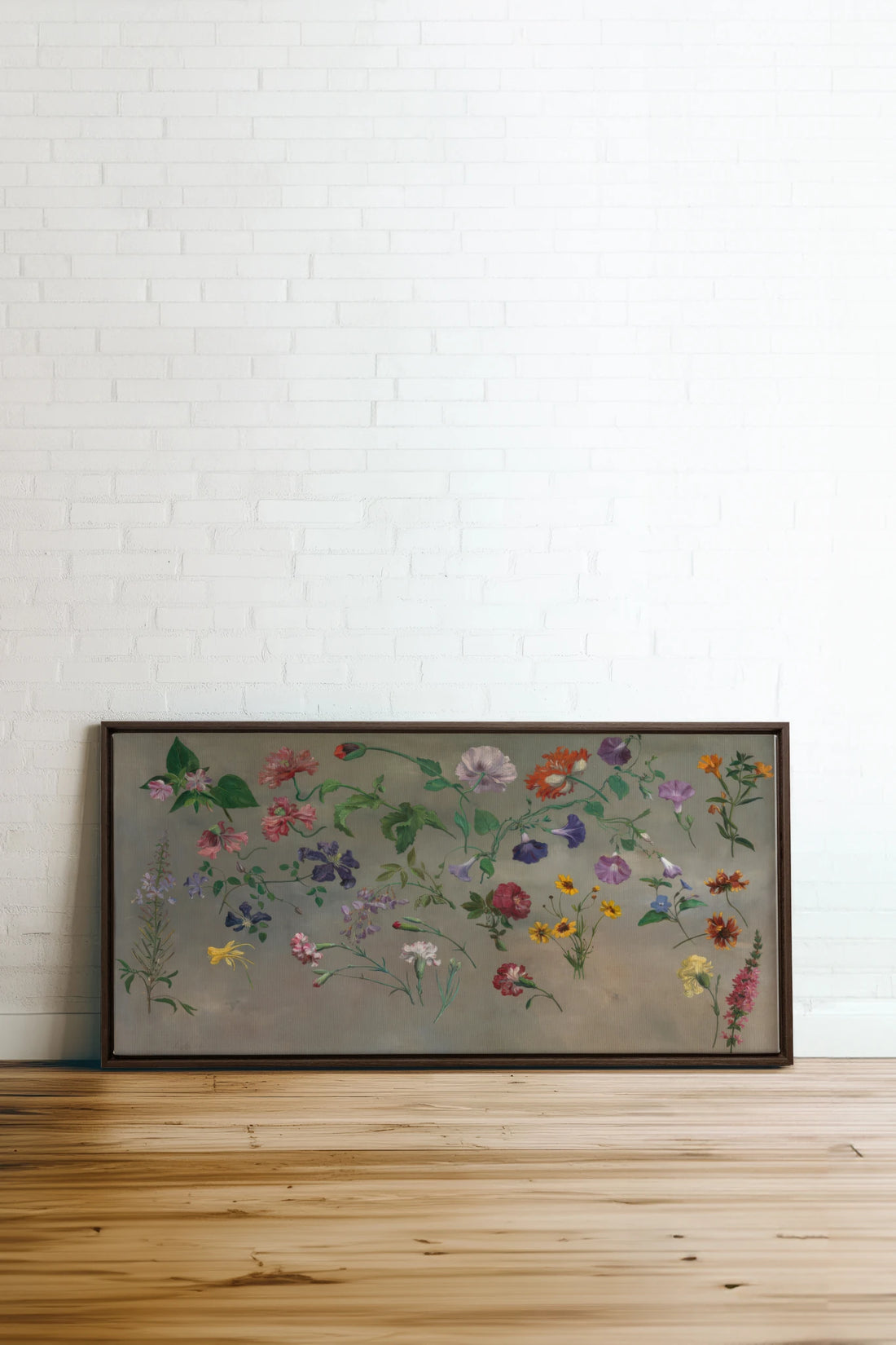 FLORAL REVERIE, Oeuvre sur toile étirée, encadré Brun Noyer