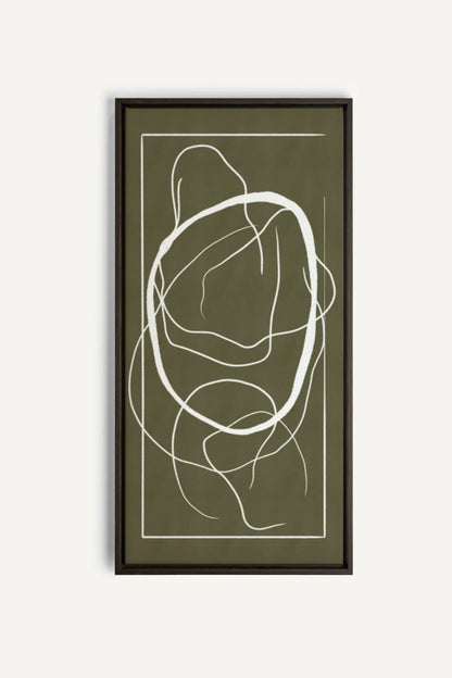 OLEKA CANVAS - FLOWING HARMONY, Oeuvre sur toile étirée, encadré Brun Noyer