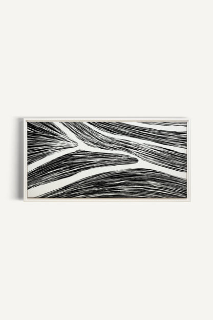 OLEKA CANVAS - FLUID IMPULSES, Oeuvre sur toile étirée, encadré Blanc
