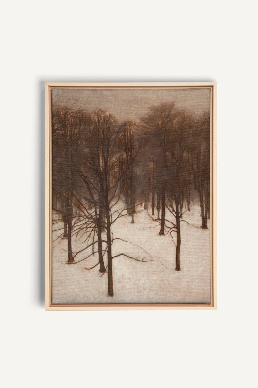 FORÊT DE GIVRE, Oeuvre sur toile étirée, encadré Naturel Clair