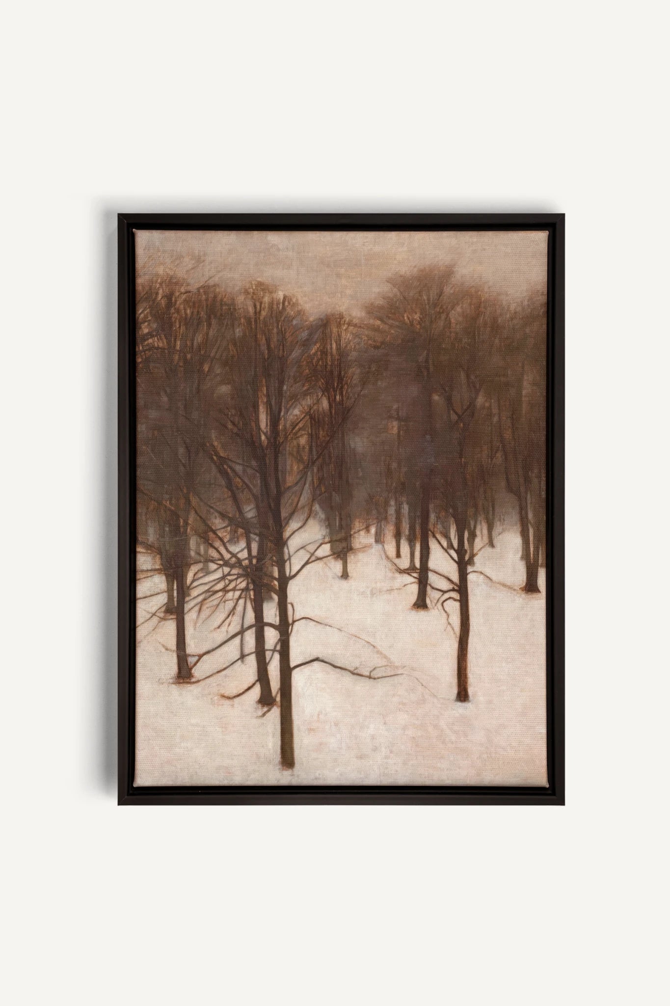 FORÊT DE GIVRE, Oeuvre sur toile étirée, encadré Noir