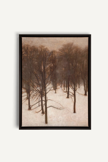 FORÊT DE GIVRE, Oeuvre sur toile étirée, encadré Noir