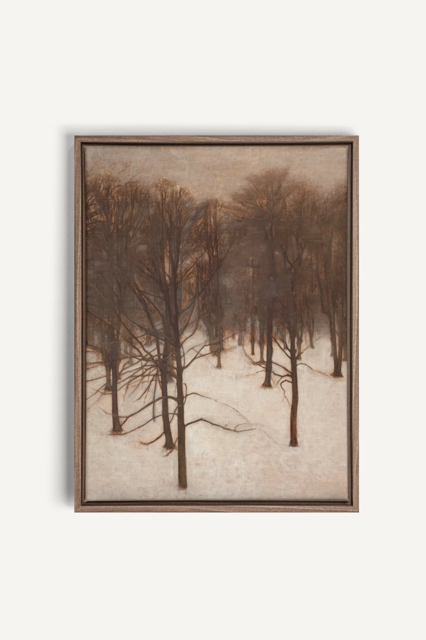 FORÊT DE GIVRE, Oeuvre sur toile étirée, encadré Brun Chêne