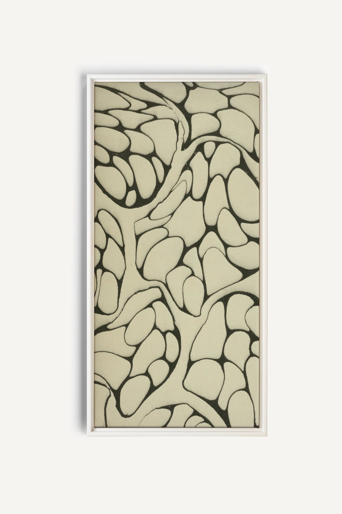 FORMES MINÉRALES, Oeuvre sur toile étirée, encadré Blanc