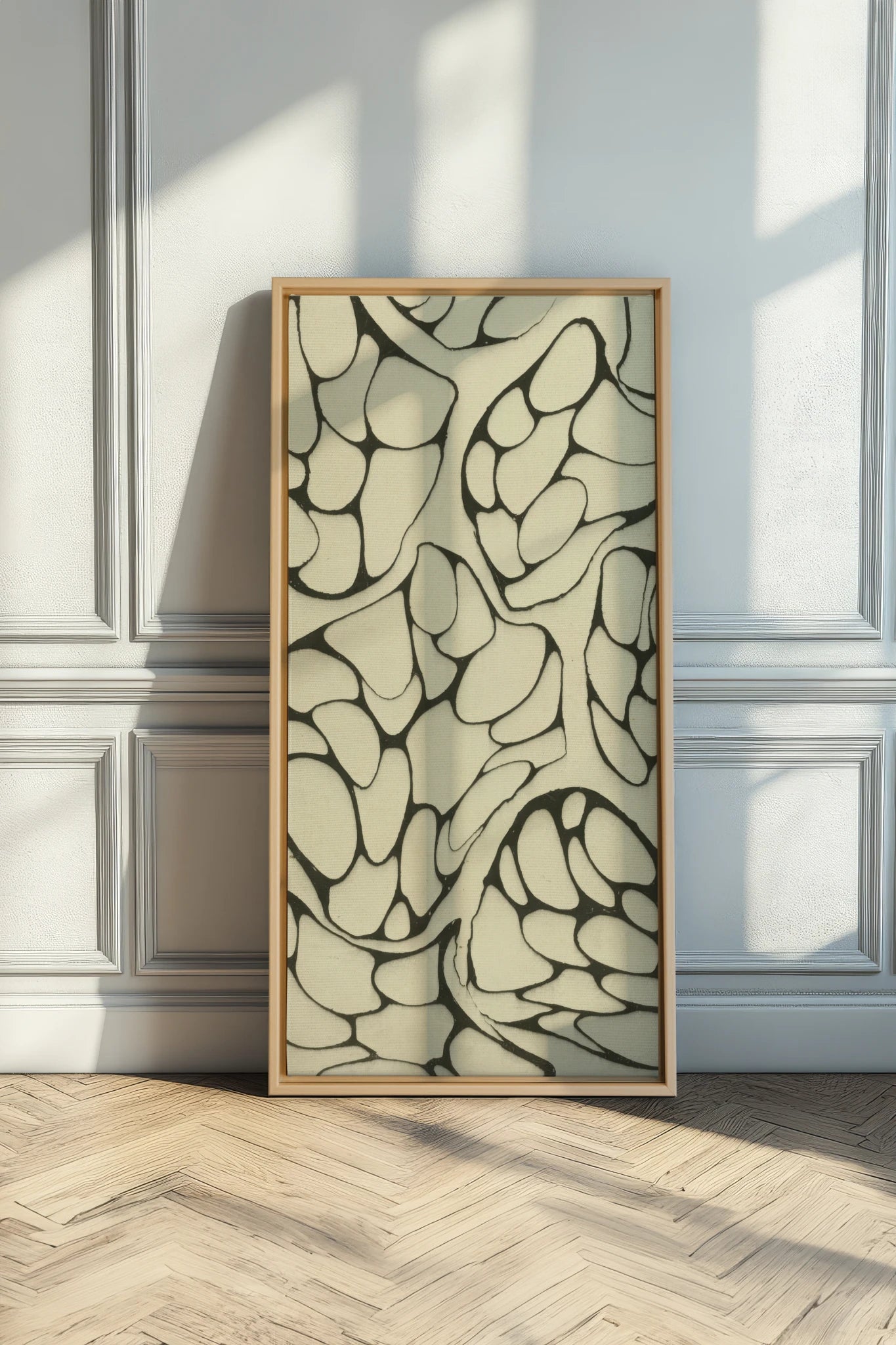 FORMES MINÉRALES, Oeuvre sur toile étirée, encadré Naturel Clair