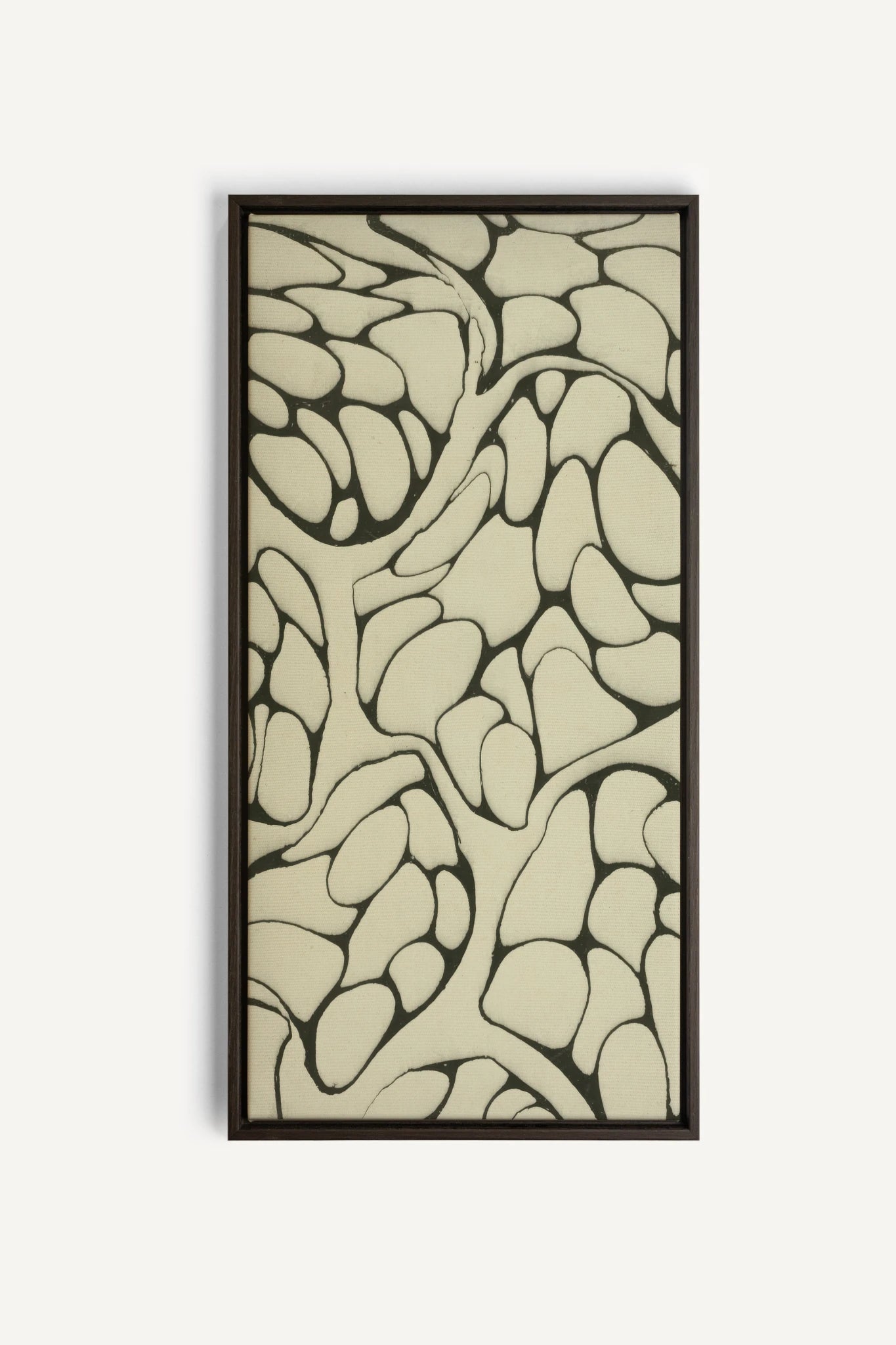 FORMES MINÉRALES, Work on stretched canvas, framed Walnut brown