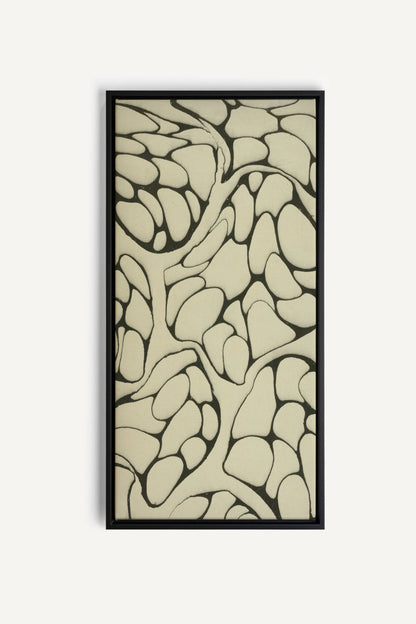 FORMES MINÉRALES, Work on stretched canvas, framed Black