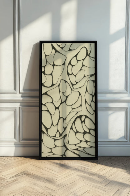 FORMES MINÉRALES, Work on stretched canvas, framed Black