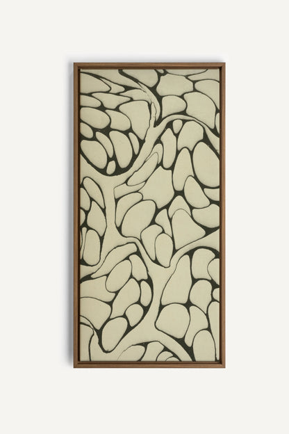 FORMES MINÉRALES, Work on stretched canvas, framed Oak Brown