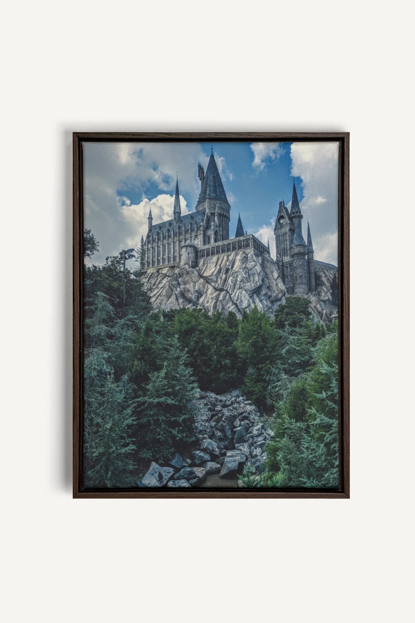 OLEKA CANVAS - FORTRESS OF KNOWLEDGE, Oeuvre sur toile étirée, encadré Brun Noyer