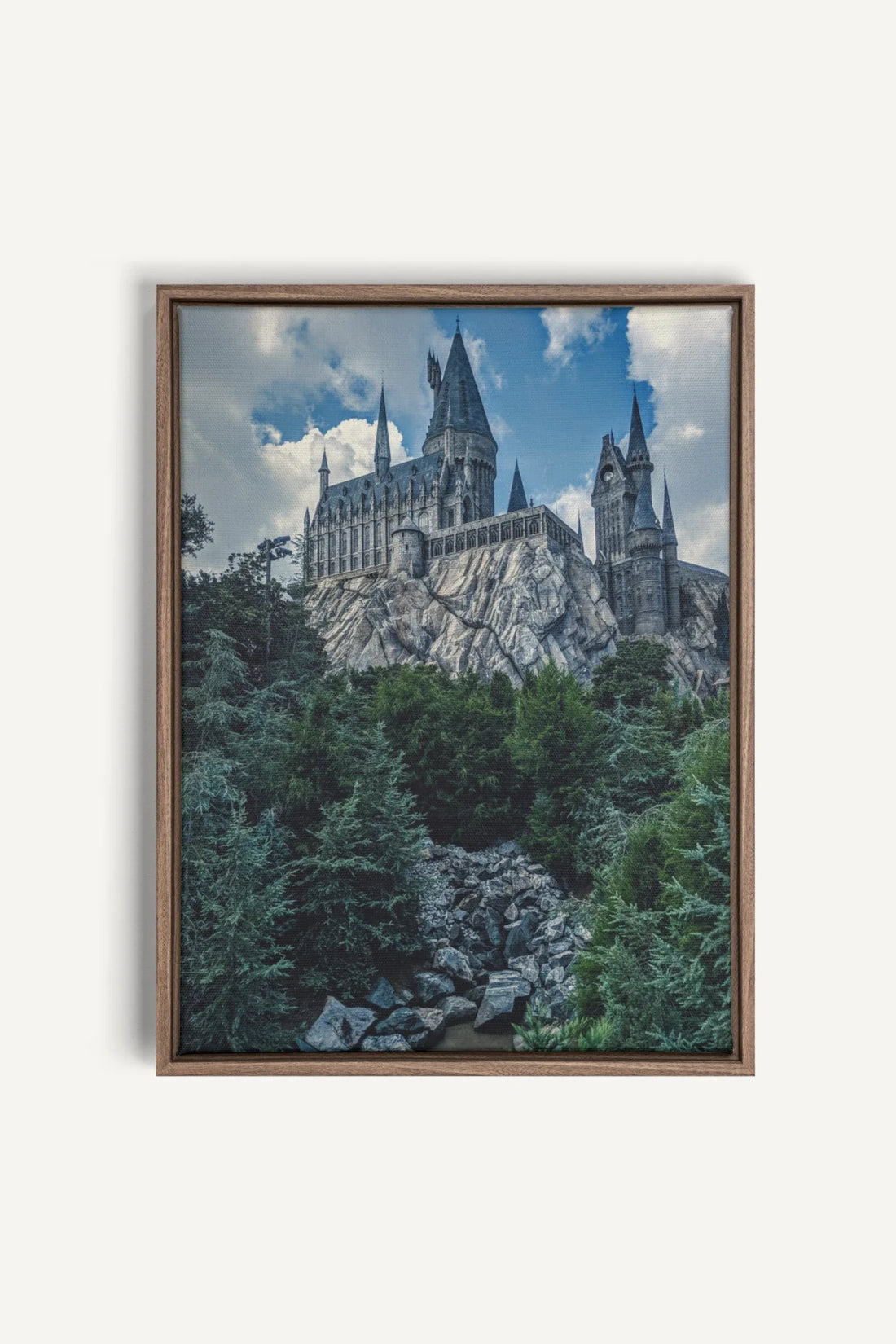 OLEKA CANVAS - FORTRESS OF KNOWLEDGE, Oeuvre sur toile étirée, encadré Brun Chêne