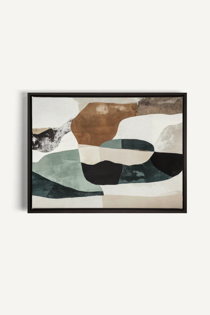 OLEKA CANVAS - FRAGMENTS NATURELS, Oeuvre sur toile étirée, encadré Noir