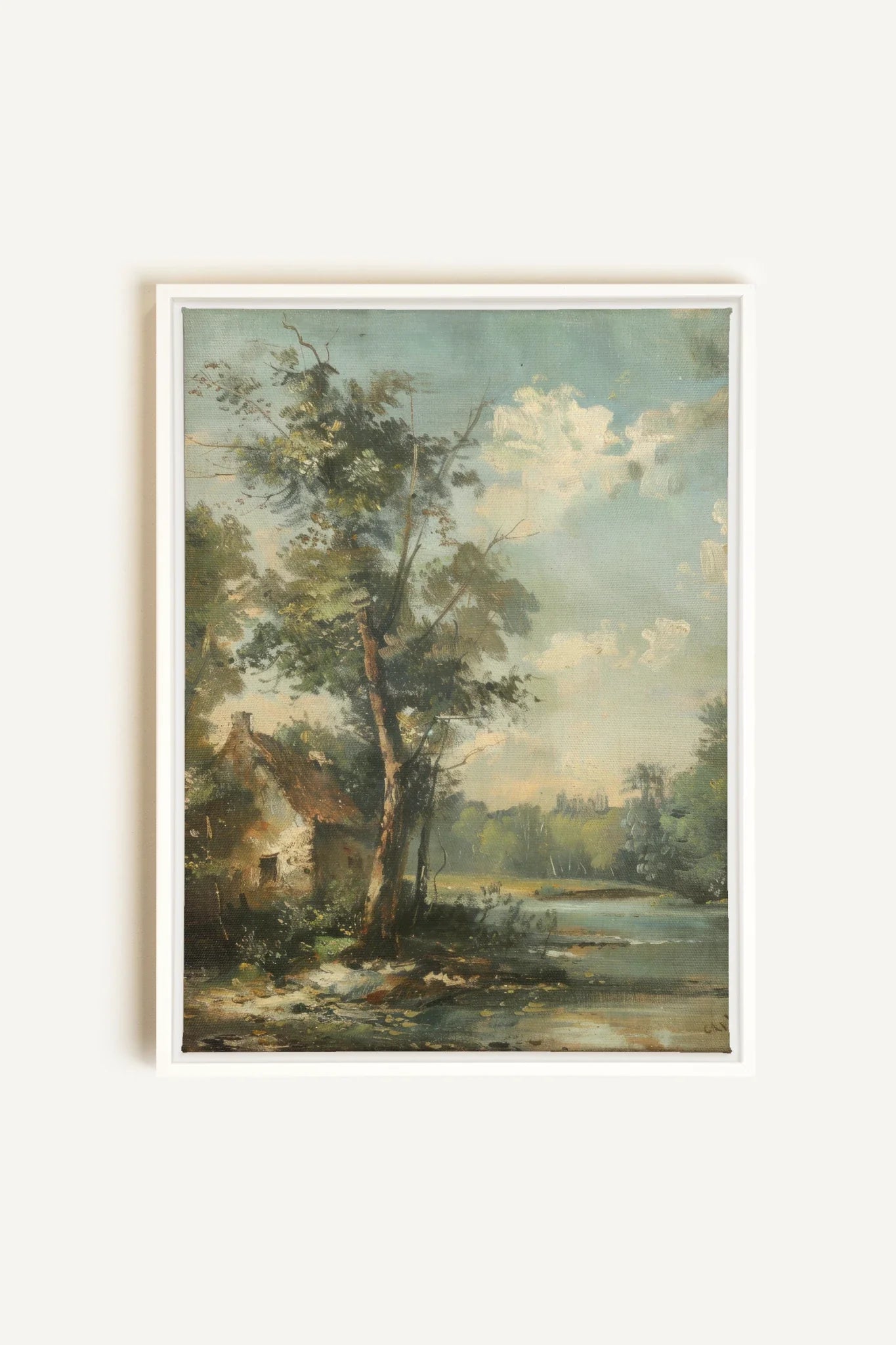 OLEKA CANVAS - French Homestead, Oeuvre sur toile étirée, encadré Blanc