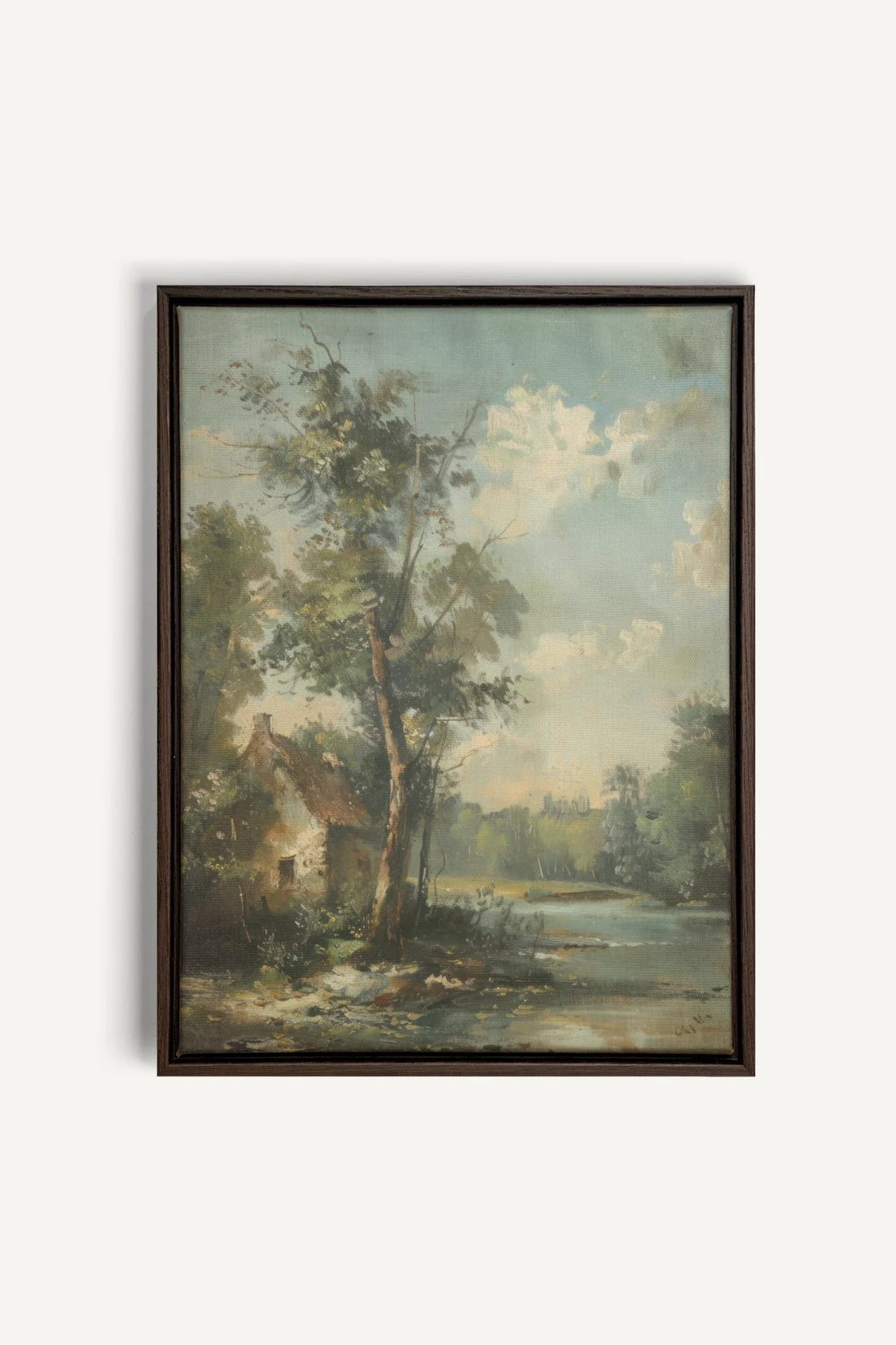 OLEKA CANVAS - French Homestead, Oeuvre sur toile étirée, encadré Brun Noyer