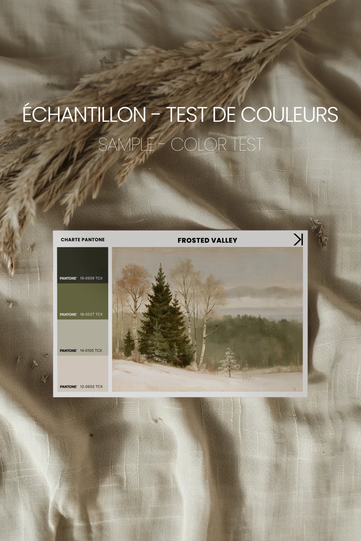 FROSTED VALLEY, Oeuvre sur toile rigide, encadré Vintage Bronze