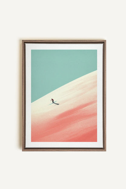 OLEKA CANVAS - Frosty Glide, Oeuvre sur toile étirée, encadré Brun Chêne