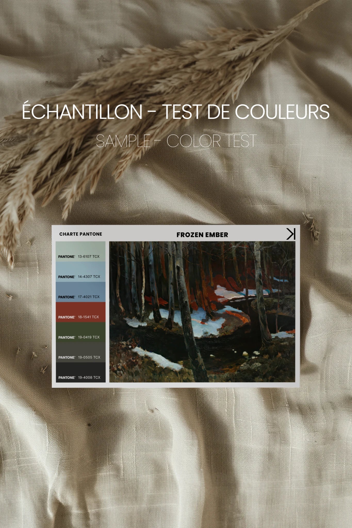 FROZEN AMBER, Oeuvre sur toile rigide, encadré Vintage Argent