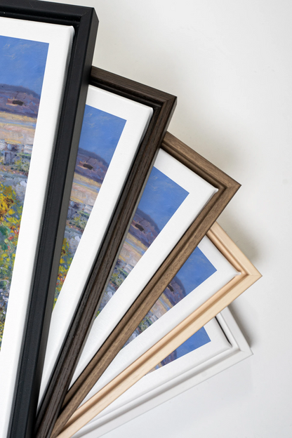 GARDEN LIGHT, Oeuvre sur toile étirée, encadré Blanc