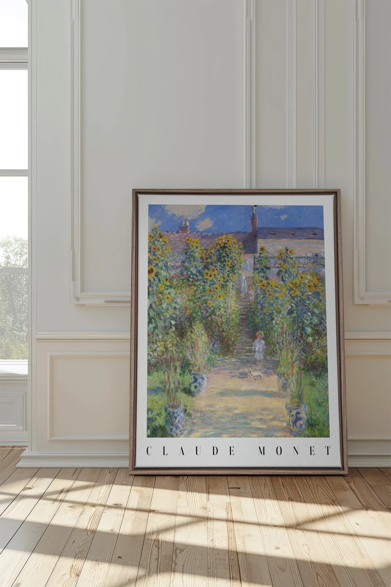 GARDEN LIGHT, Oeuvre sur toile étirée, encadré Brun Chêne