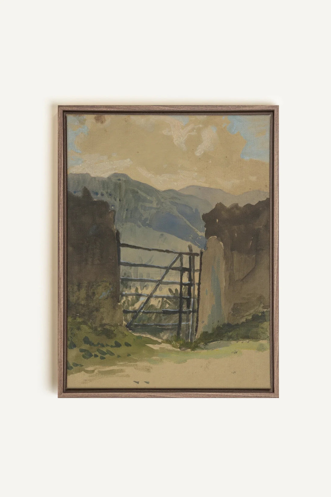 OLEKA CANVAS - GATE TO THE HILLS, Oeuvre sur toile étirée, encadré Brun Chêne
