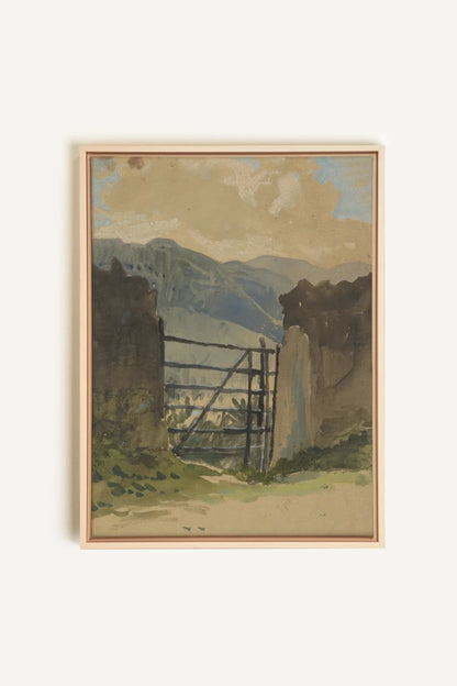 OLEKA CANVAS - GATE TO THE HILLS, Oeuvre sur toile étirée, encadré Naturel Clair