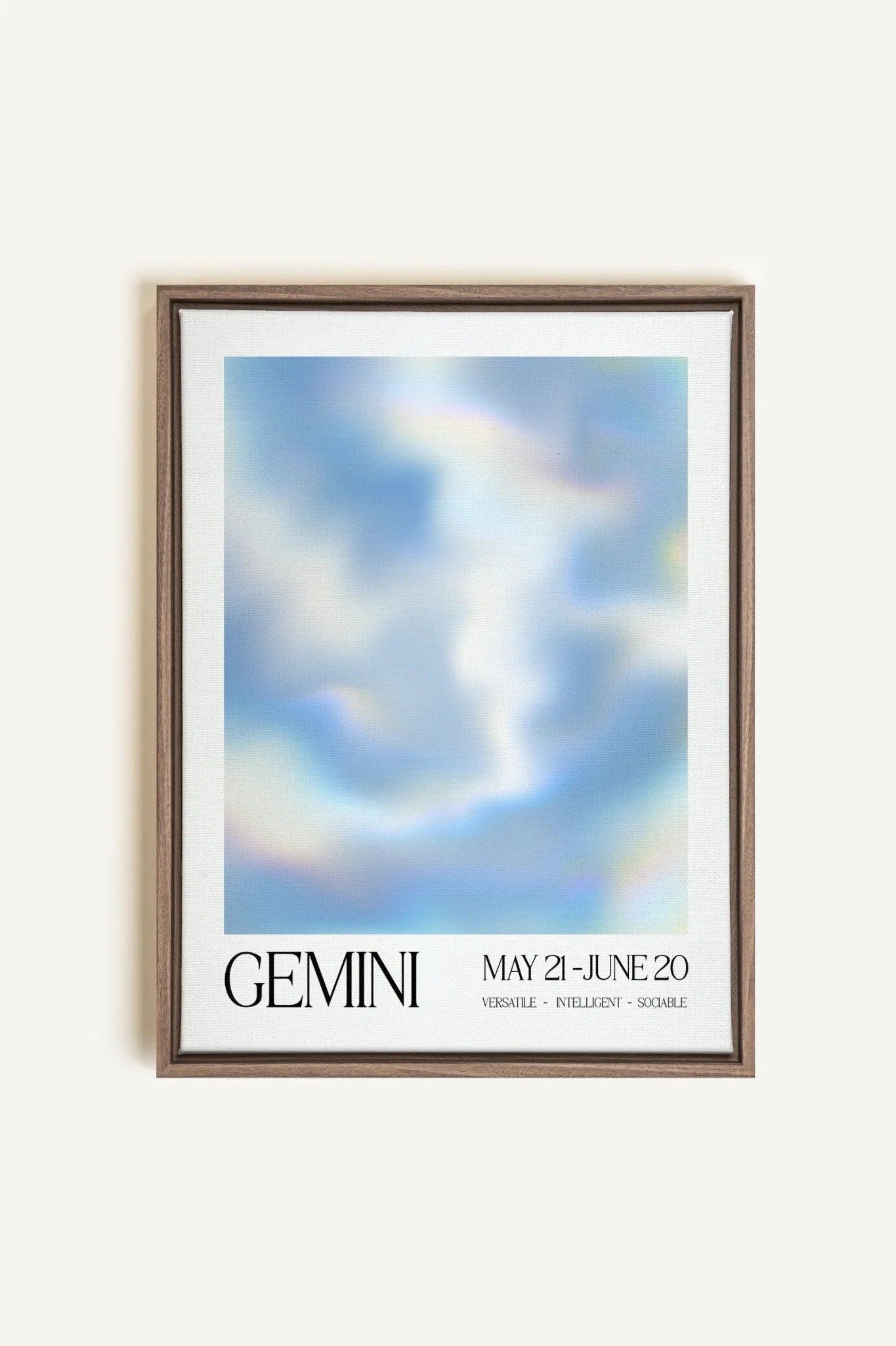 OLEKA CANVAS - GEMINI, Oeuvre sur toile étirée, encadré Brun Chêne