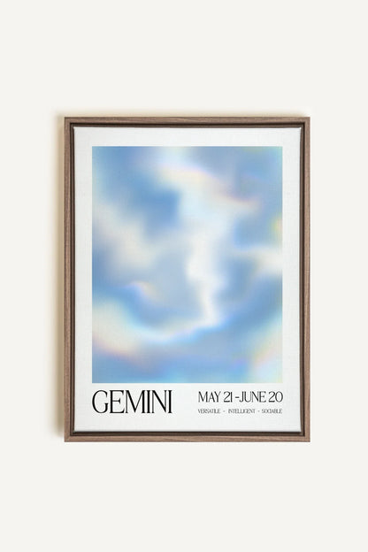 OLEKA CANVAS - GEMINI, Oeuvre sur toile étirée, encadré Brun Chêne