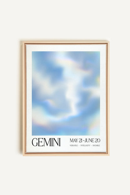 OLEKA CANVAS - GEMINI, Oeuvre sur toile étirée, encadré Naturel Clair