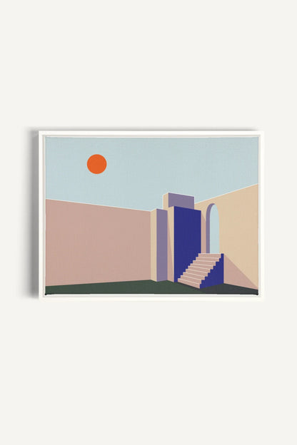 OLEKA CANVAS - GÉOMÉTRIE, Oeuvre sur toile étirée, encadré Blanc