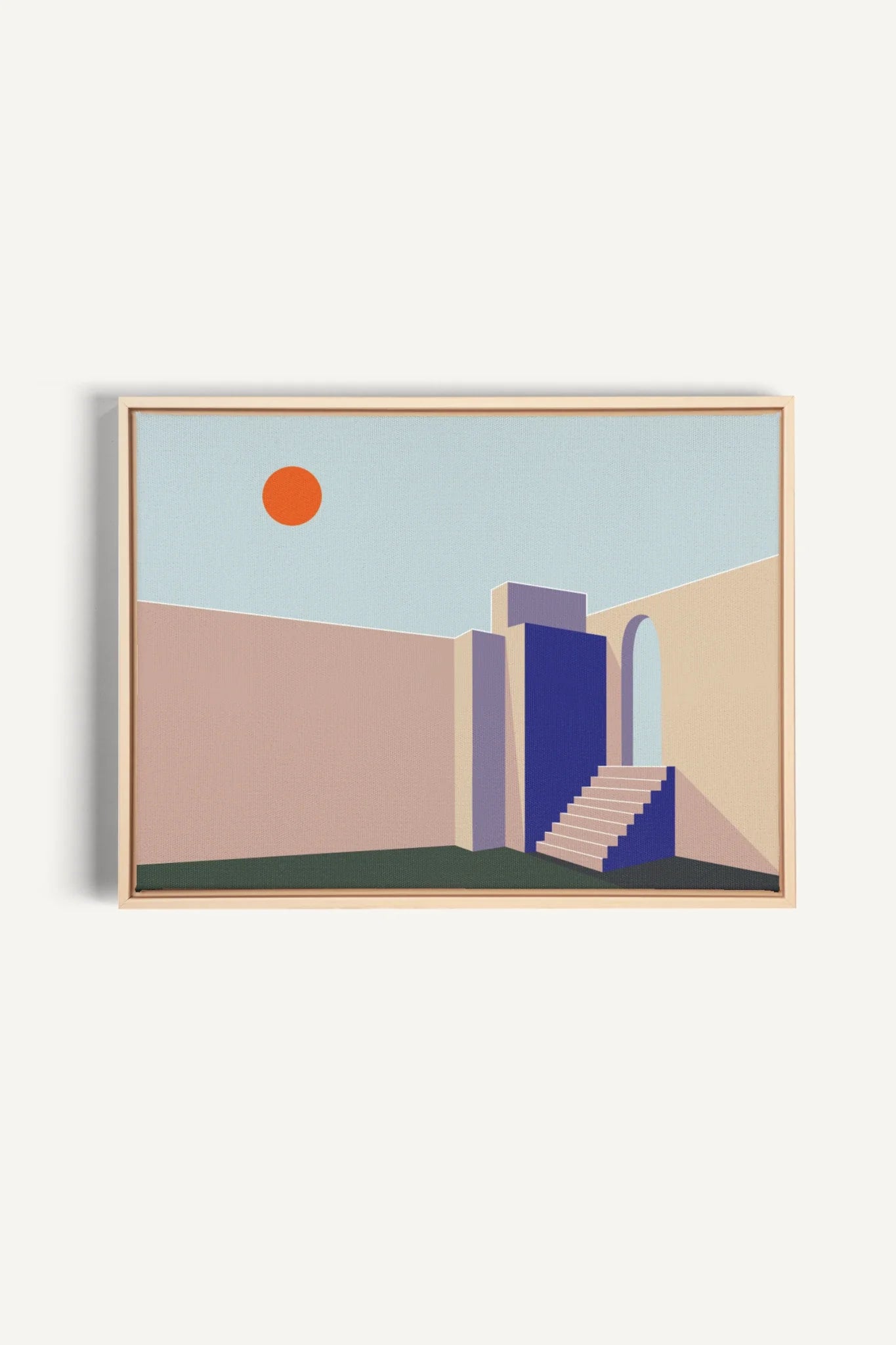 OLEKA CANVAS - GÉOMÉTRIE, Oeuvre sur toile étirée, encadré Naturel Clair