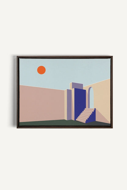 OLEKA CANVAS - GÉOMÉTRIE, Oeuvre sur toile étirée, encadré Brun Noyer