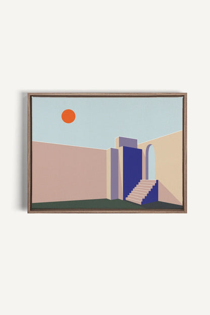 OLEKA CANVAS - GÉOMÉTRIE, Oeuvre sur toile étirée, encadré Brun Chêne