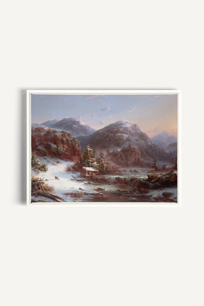 GLACIAL DAWN, Oeuvre sur toile étirée, encadré Blanc