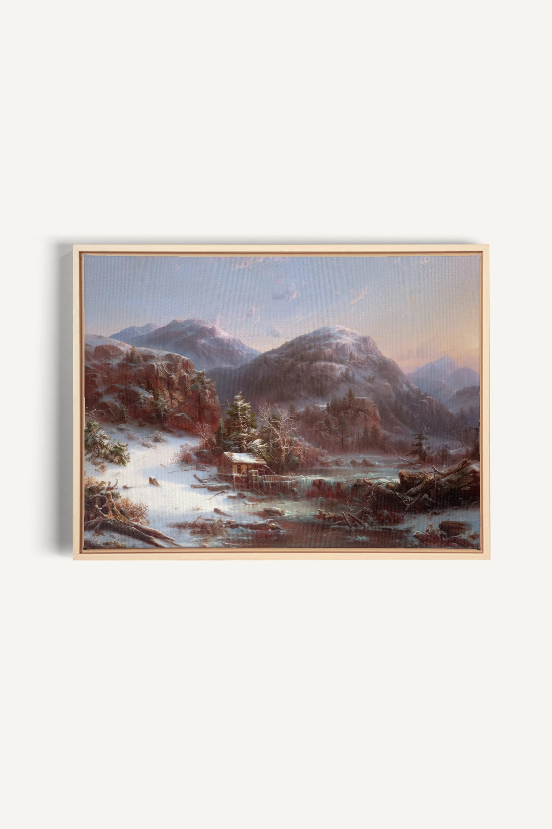 GLACIAL DAWN, Oeuvre sur toile étirée, encadré Naturel Clair