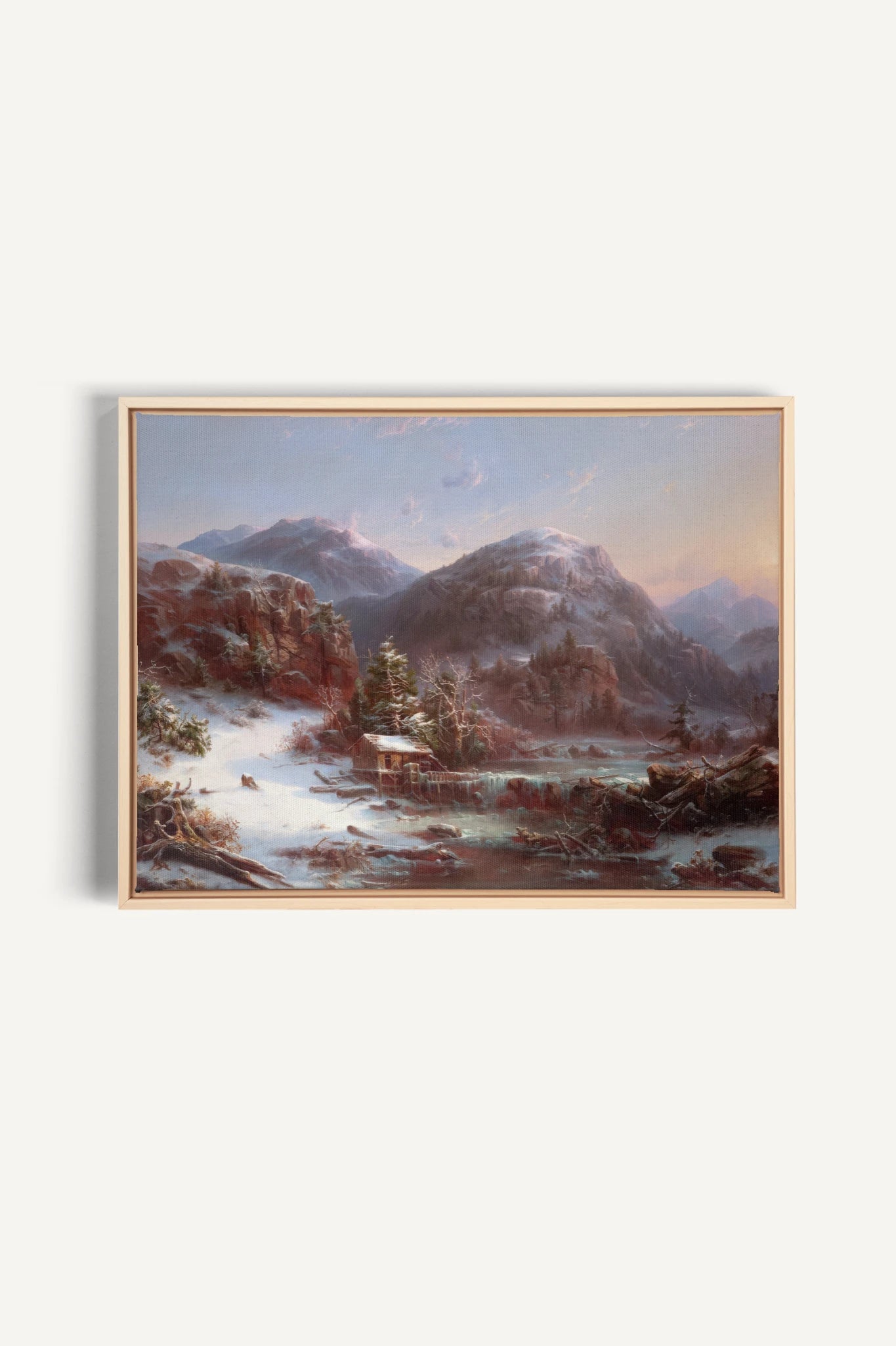 GLACIAL DAWN, Oeuvre sur toile étirée, encadré Naturel Clair