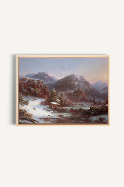 GLACIAL DAWN, Oeuvre sur toile étirée, encadré Naturel Clair