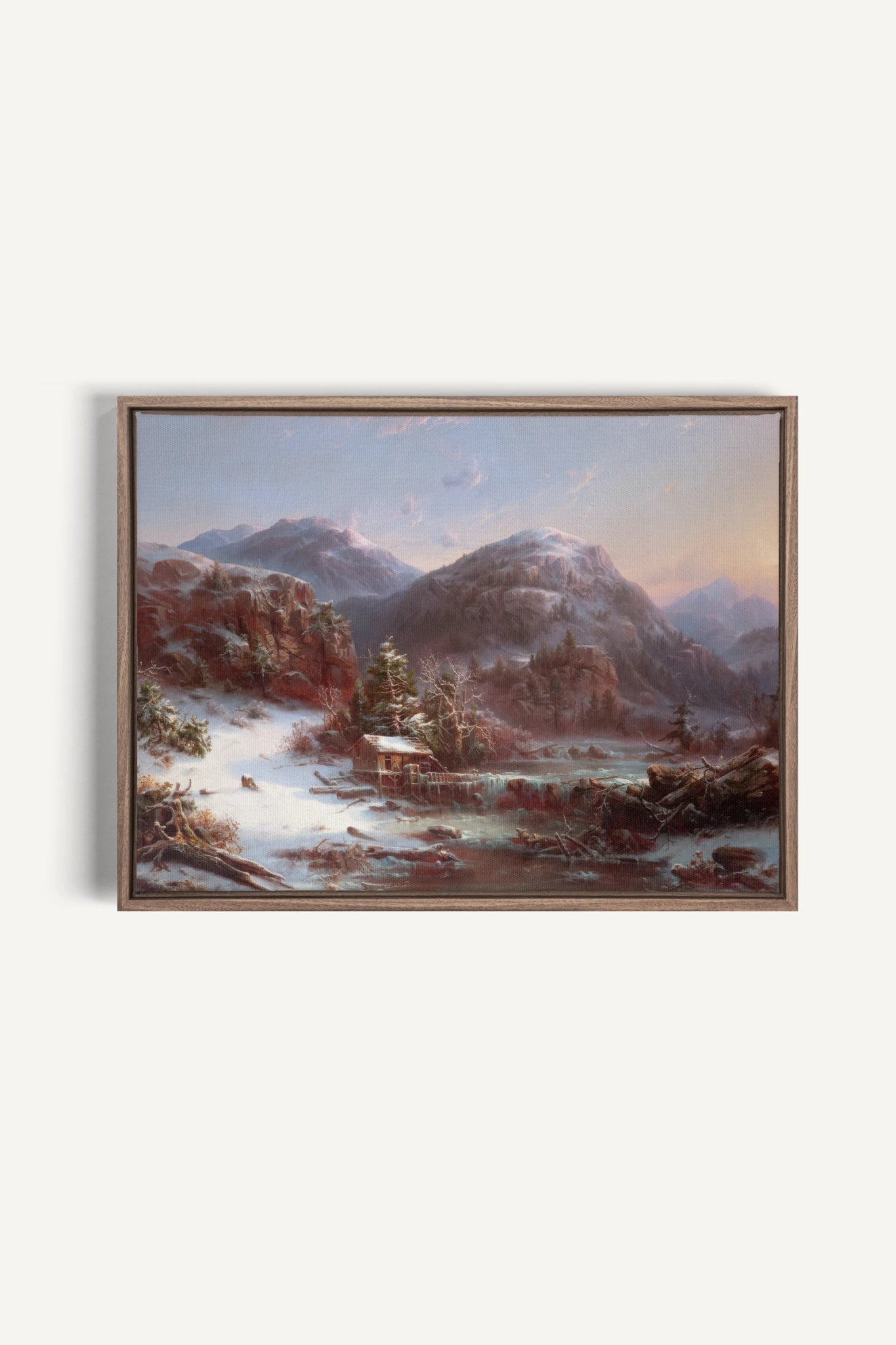 GLACIAL DAWN, Oeuvre sur toile étirée, encadré Brun Chêne