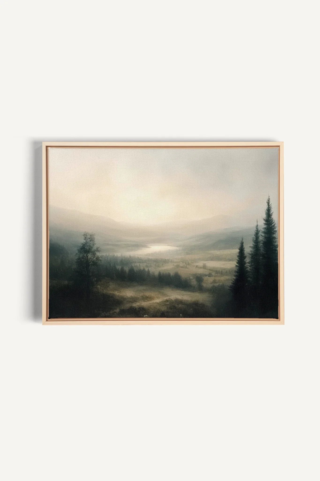 OLEKA CANVAS - GLOW OF SILENCE, Oeuvre sur toile étirée, encadré Naturel Clair